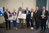 Dr. Wolfgang Blank, Wirtschaftsminister MV/ Manuela Schwesig, Ministerpräsidentin MV/ Krister Henninge, Präsident IHK Neubrandenburg/ Jens-Uwe Hopf, GF HwK Ostmecklenburg-Vorpommern/ Martina Schwarzer, GFin WIB e.V./ Ralf Pfoth, IHK Neubrandenburg/ Markus Biercher GF Bundesagentur für Arbeit- Regionaldirektion Nord (© WM)